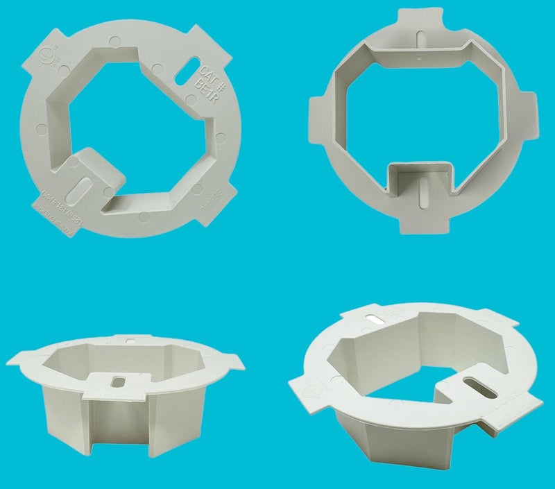iMBAPrice IMBA-BE1R-2 UL Listed 1-Gang Plastic Electrical Ceiling Box Extender for 3.5 and 4 Round or Octagonal Boxes, 4.35-Inch x 1.5-Inch, 2-Pack - Image 3